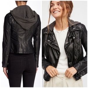 Free People Vegan Leather Moto Jacket NWOT